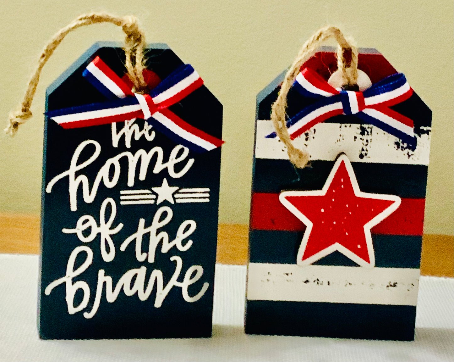 Patriotic Tired Tray or Shelf Sitters